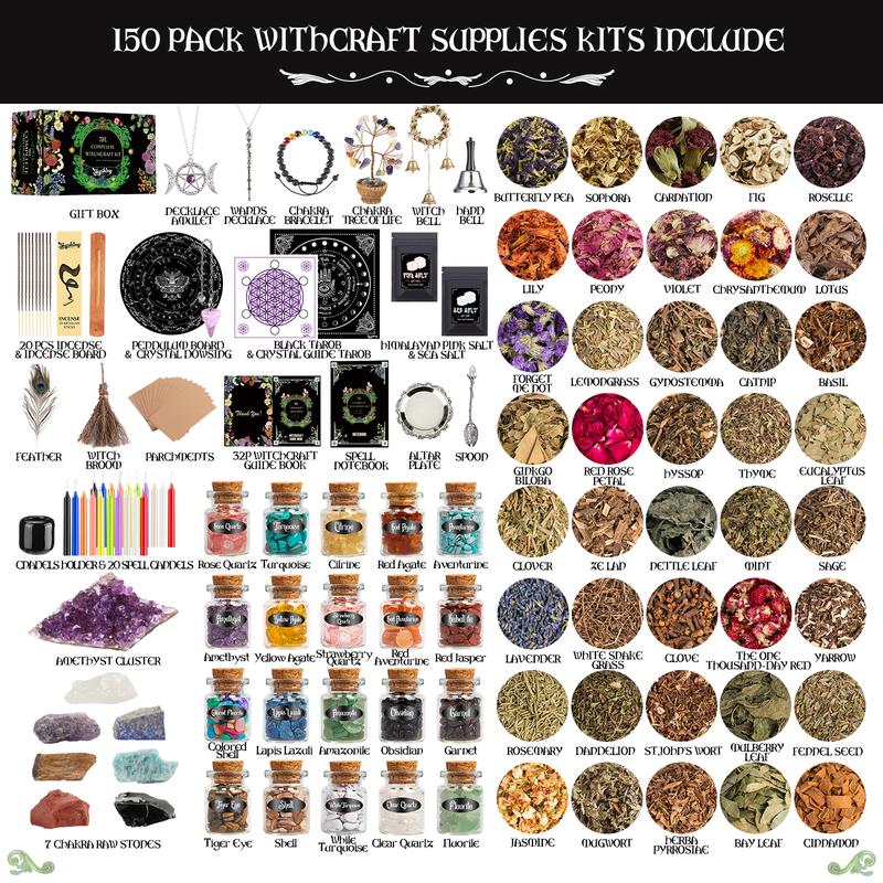 150Pack Witchcraft Supplies Kit
